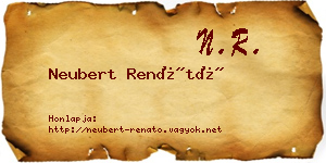 Neubert Renátó névjegykártya
